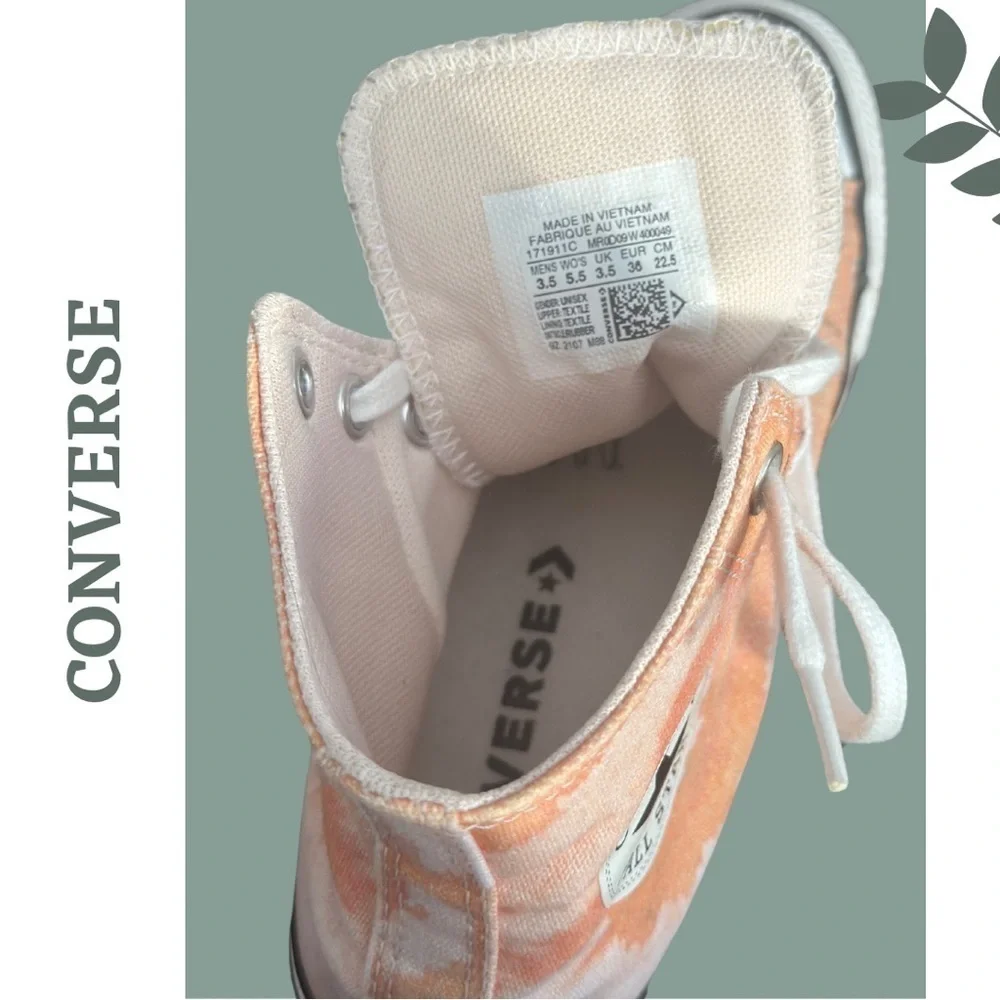 Converse Chuck Taylor All Star High Top Sneaker Tie Dye Orange White Size 5.5 - Picture 5 of 7